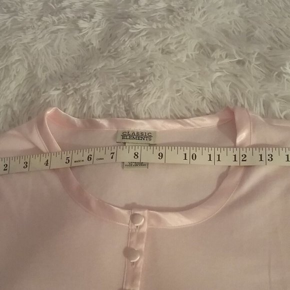 Classic Elements Woman Pajama Top Soft Pink Size S (6-8) Vintage - Picture 2 of 5